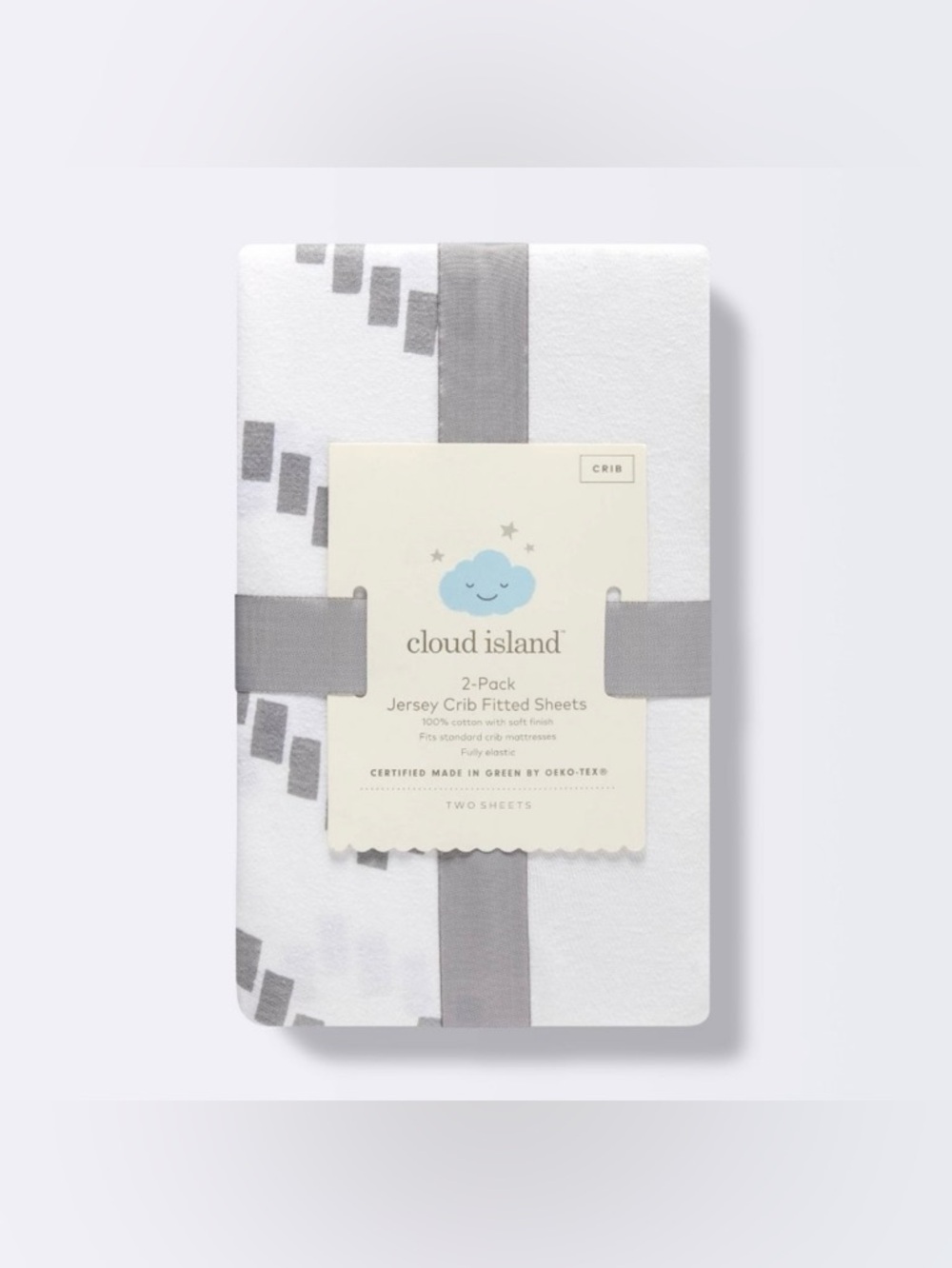 Cloud Island White & Gray Jersey Crib Fitted Sheets - 2 Pack